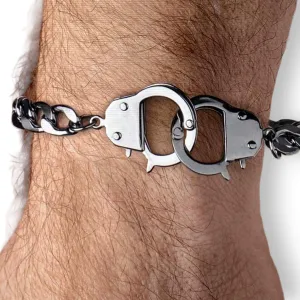 Men's Silver Chunky Handcuff Bracelet