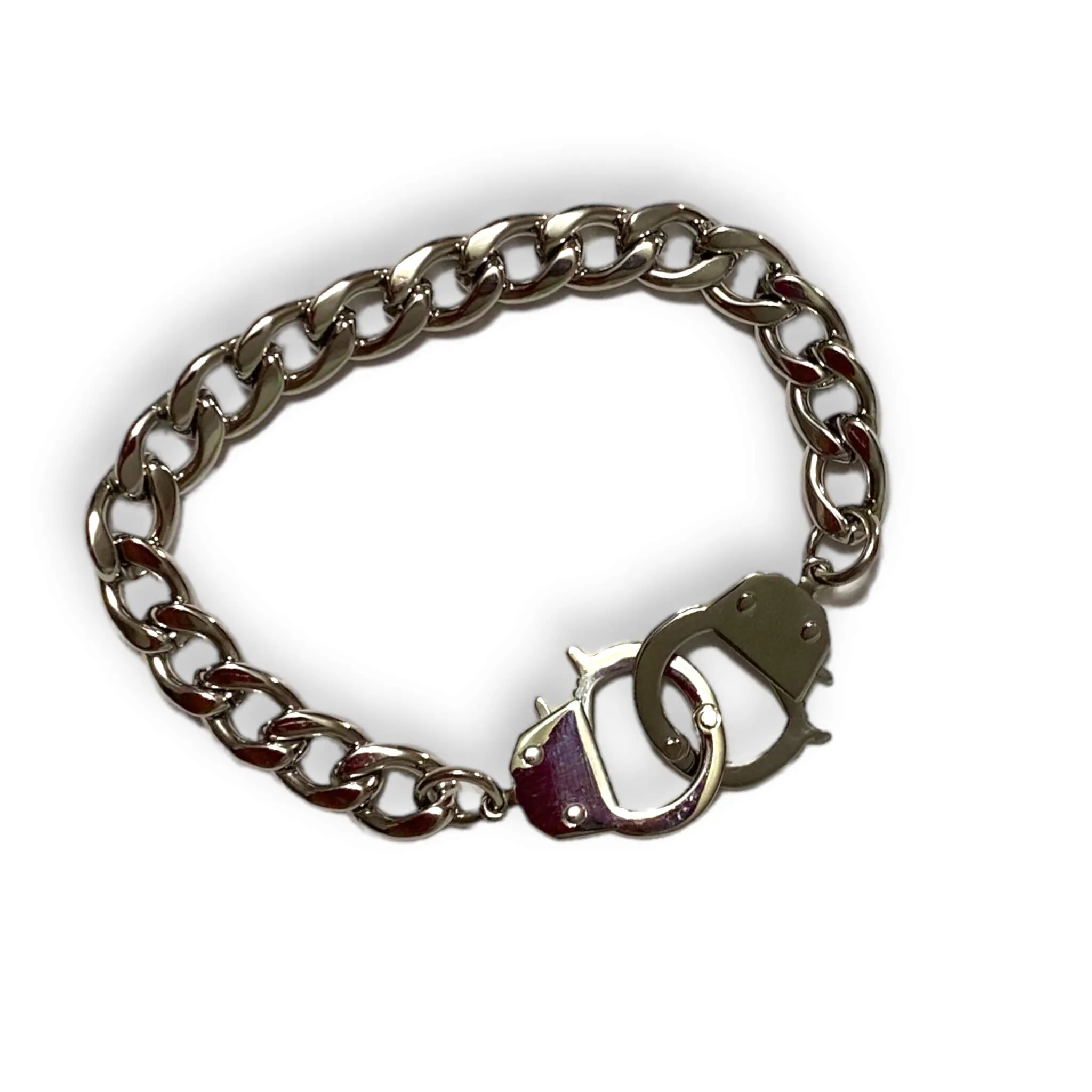 Men's Silver Chunky Handcuff Bracelet