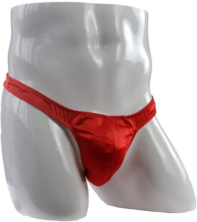 Men'S Thong Underwear Polyester Men'S Comfortable Sexy Patent Leather Briefs T-Back G-String Solid Color Men Lingerie