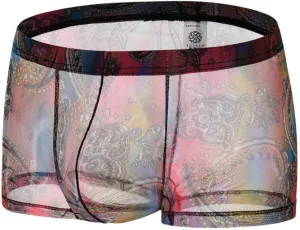 Men's Underwear Covered Waistband Boxer Briefs See Through Support Pouch Panties Comfortable Soft Regular Fit Underwear Trunk