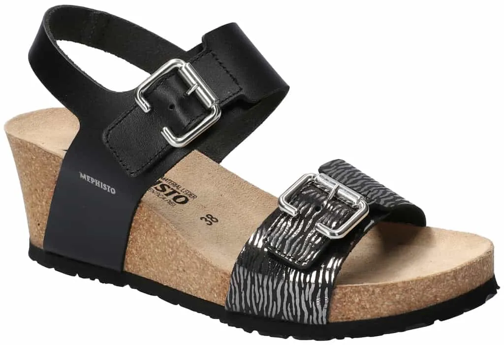 Womens Mephisto Lissandra Wedge Sandal with Comfortable Straps
