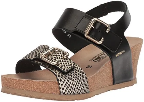 Womens Mephisto Lissandra Wedge Sandal with Comfortable Straps