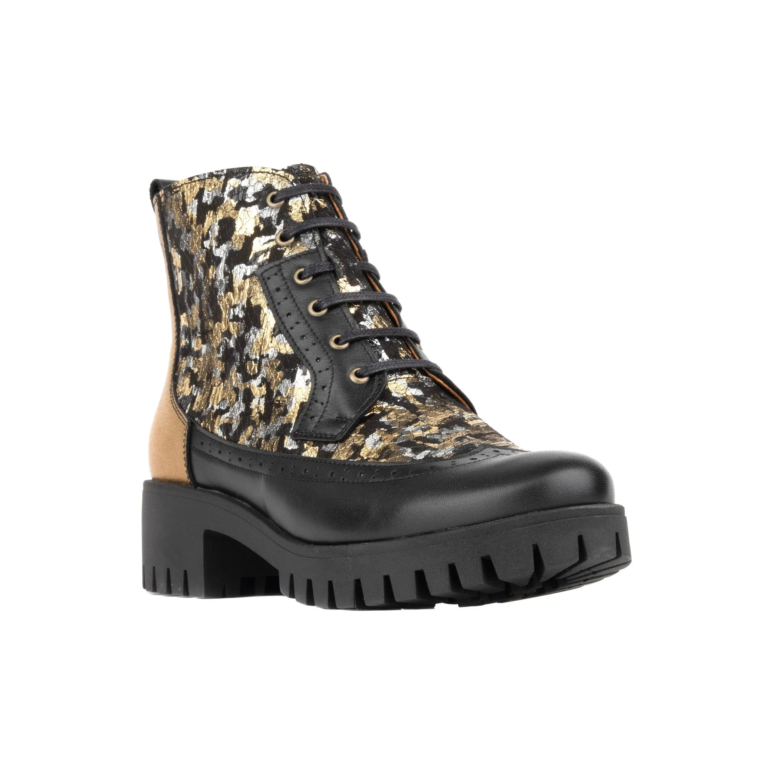 Milliner Platform - Black & Gold Shimmer