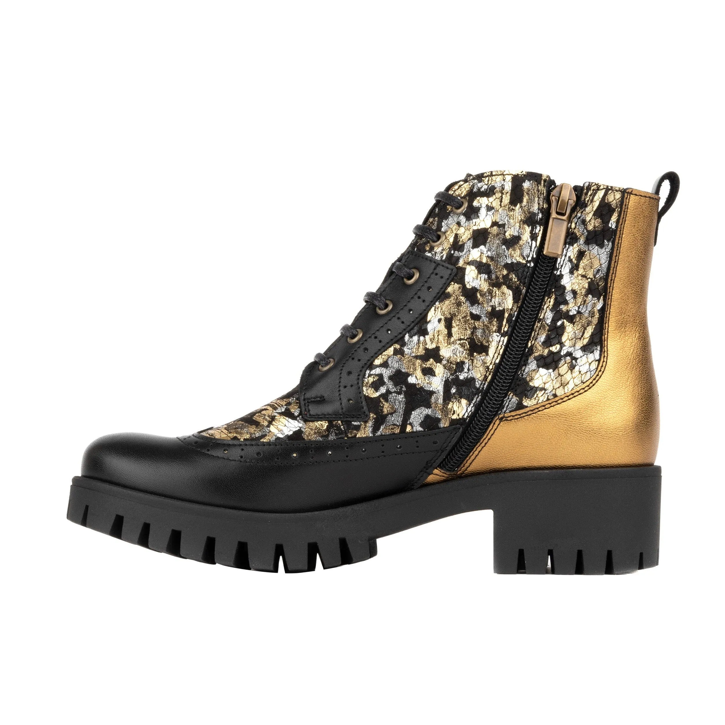 Milliner Platform - Black & Gold Shimmer