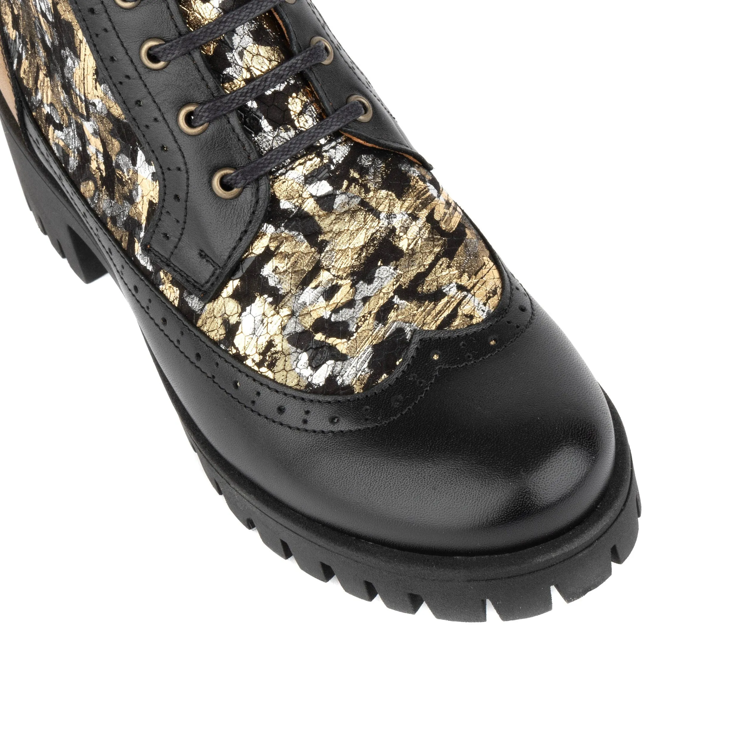 Milliner Platform - Black & Gold Shimmer