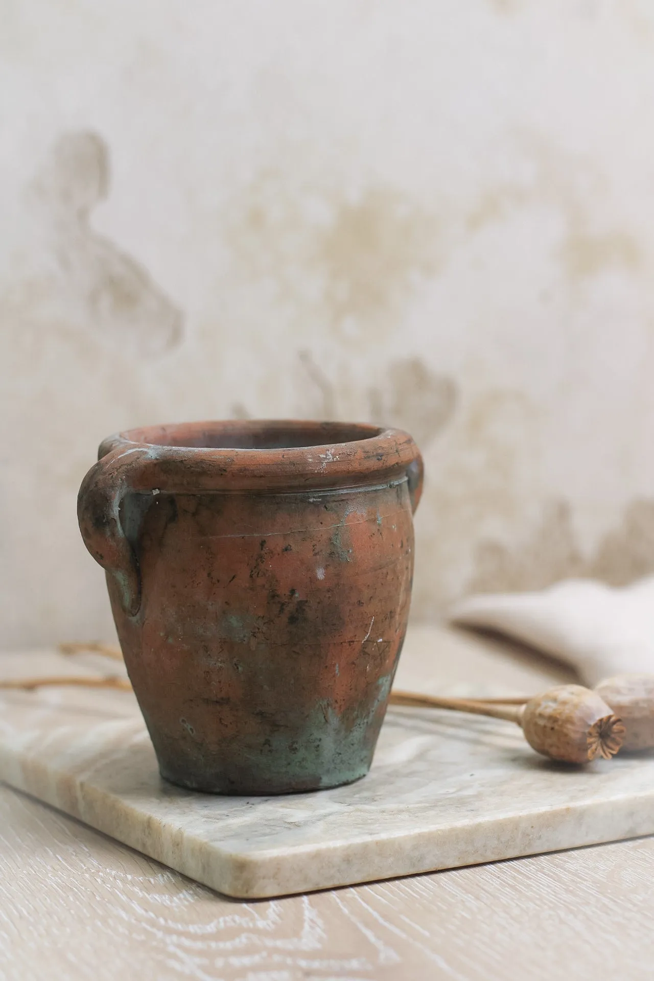 Mini Vintage Olive Pot with Handles