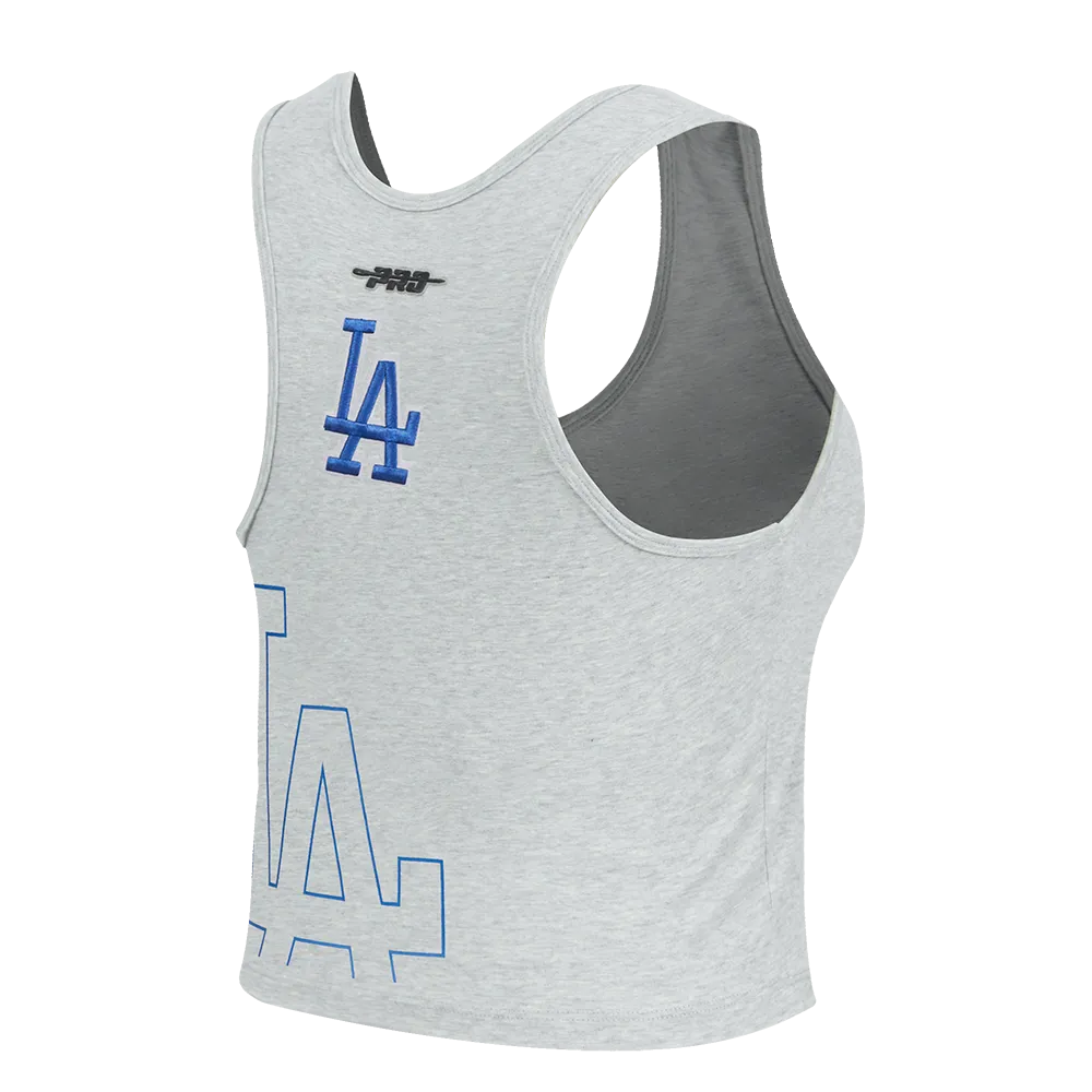 MLB LOS ANGELES DODGERS SHEER INFLUENCE WOMEN'S FITTED RACERBACK (HEATHER GREY)
