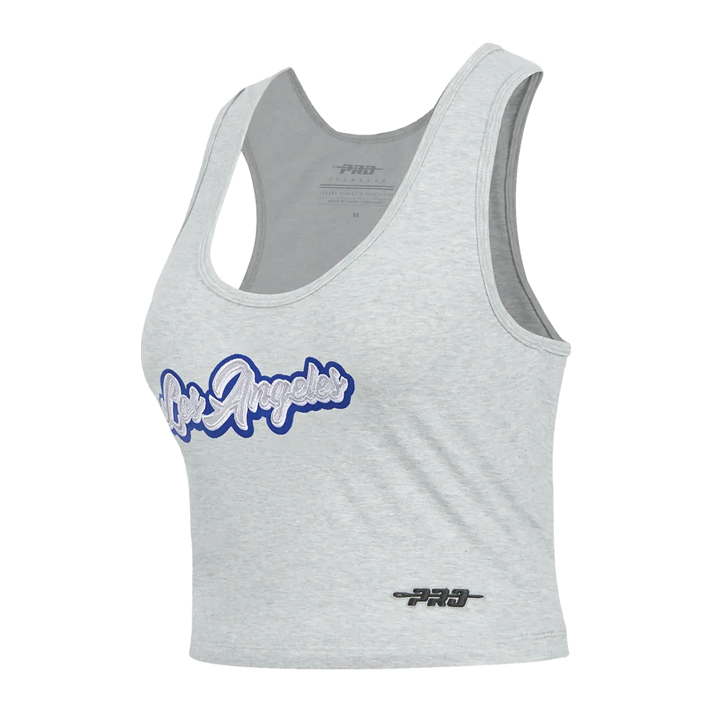 MLB LOS ANGELES DODGERS SHEER INFLUENCE WOMEN'S FITTED RACERBACK (HEATHER GREY)