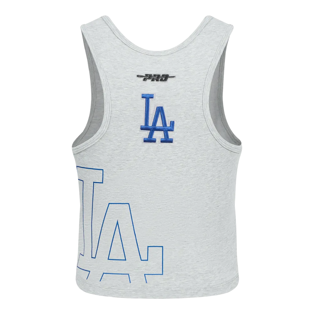 MLB LOS ANGELES DODGERS SHEER INFLUENCE WOMEN'S FITTED RACERBACK (HEATHER GREY)