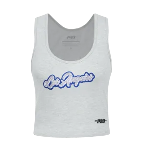 MLB LOS ANGELES DODGERS SHEER INFLUENCE WOMEN'S FITTED RACERBACK (HEATHER GREY)