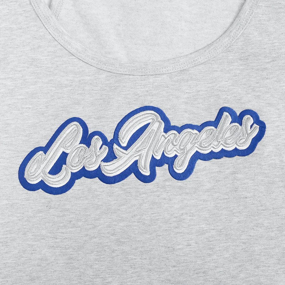 MLB LOS ANGELES DODGERS SHEER INFLUENCE WOMEN'S FITTED RACERBACK (HEATHER GREY)