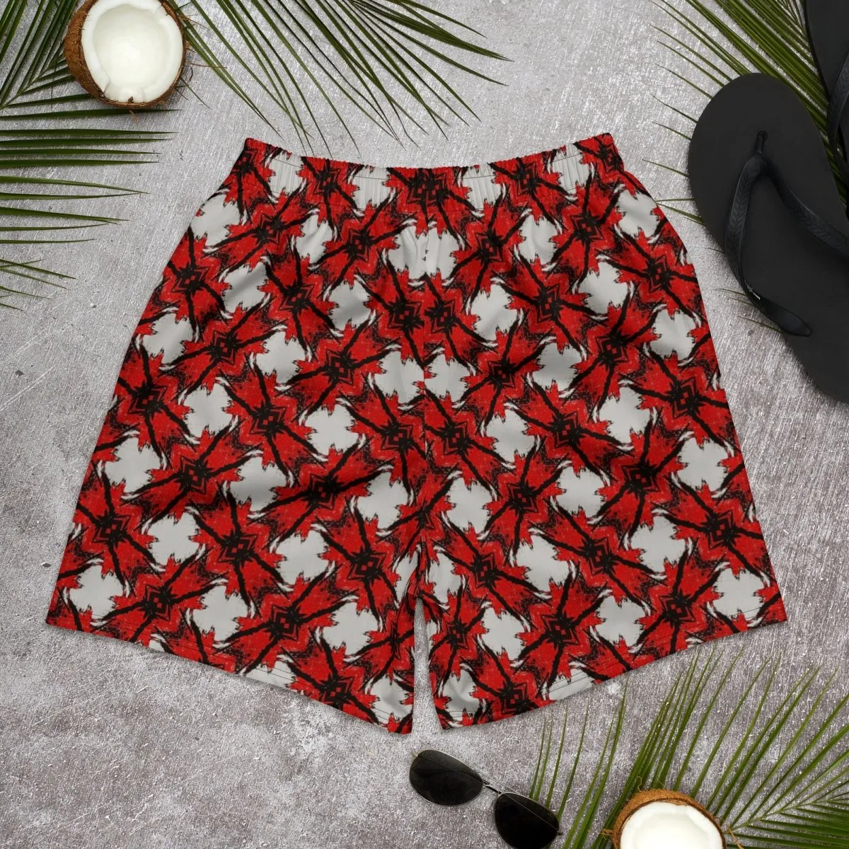 Monochromatic Abstract Quick-Dry, UPF 50  Sports Shorts with Pockets 2XS-6XL