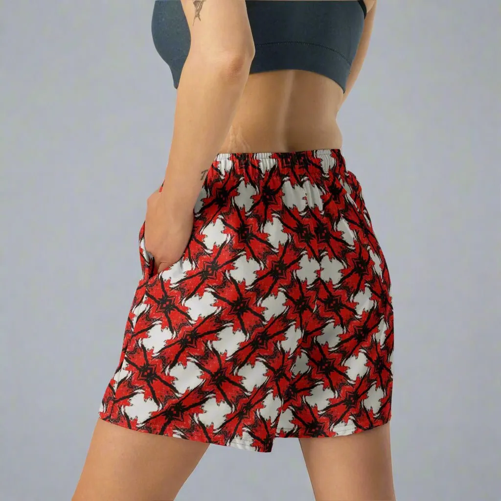 Monochromatic Abstract Quick-Dry, UPF 50  Sports Shorts with Pockets 2XS-6XL