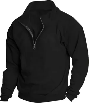 Muscularfit Crewneck Sweatshirts Men Zip Up With Designs Fashion Long Sleeve 1/4 Zip Pullover Casual Solid Lightweight Shirts