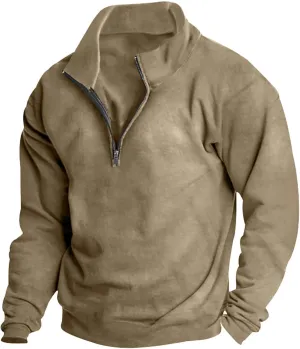 Muscularfit Crewneck Sweatshirts Men Zip Up With Designs Fashion Long Sleeve 1/4 Zip Pullover Casual Solid Lightweight Shirts