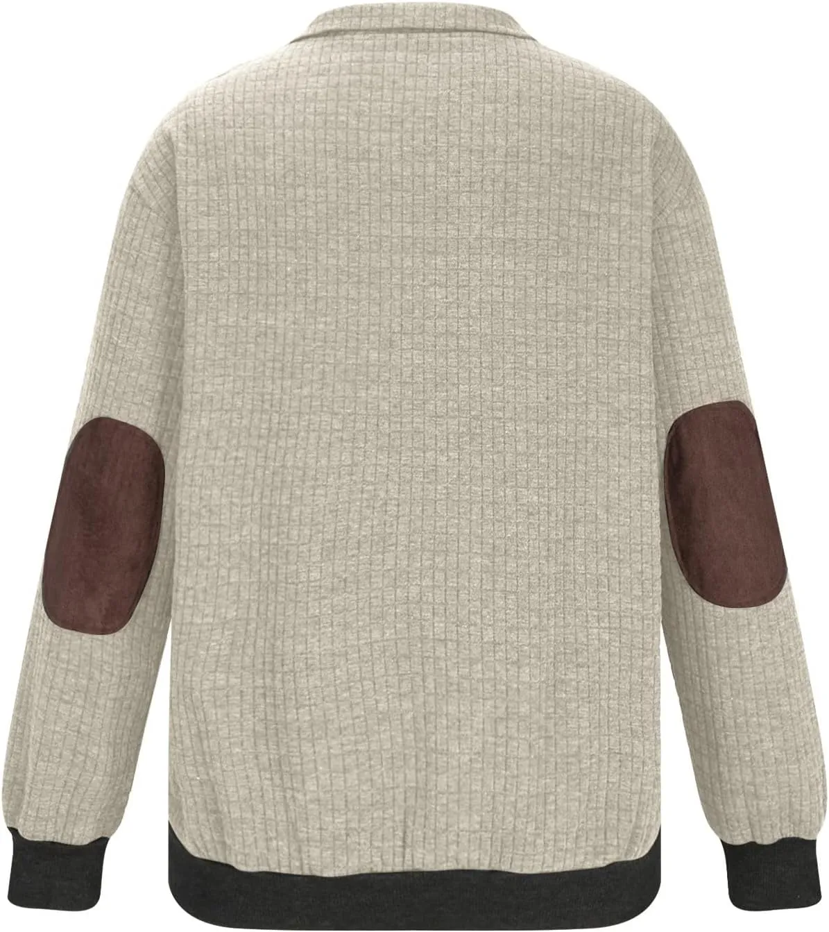 Muscularfit Sweatshirts for Men No Hood Long Sleeve Waffle Stand Collar Pullover Casual Quarter-Zip Lightweight Tee Shirts