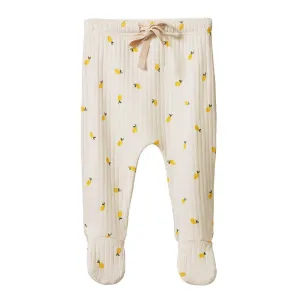 Nature Baby Footed Rompers - Pointelle Lemon