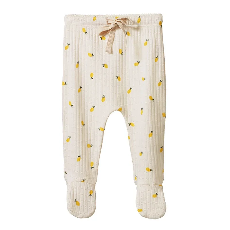 Nature Baby Footed Rompers - Pointelle Lemon