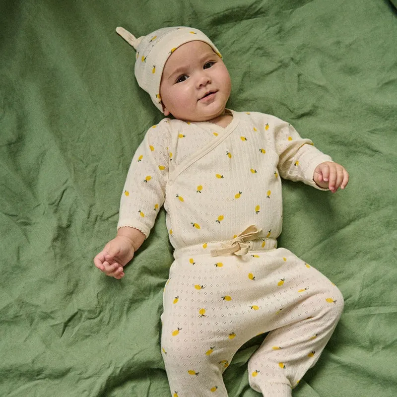 Nature Baby Footed Rompers - Pointelle Lemon