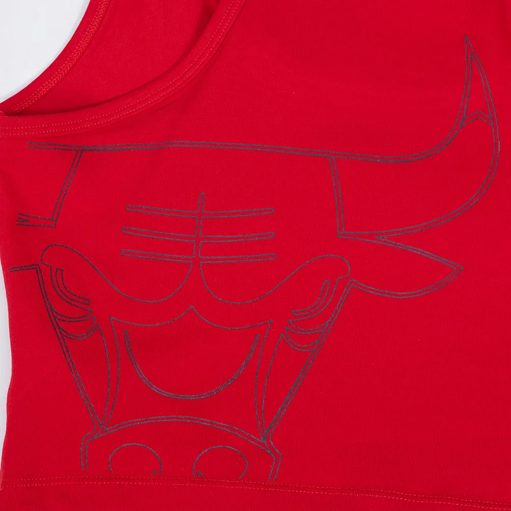 NBA CHICAGO BULLS SHEER INFLUENCE WOMEN'S FITTED RACERBACK (RED)
