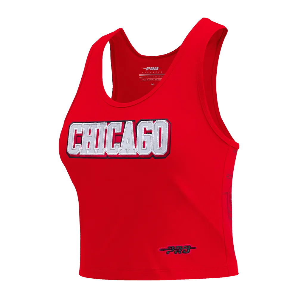 NBA CHICAGO BULLS SHEER INFLUENCE WOMEN'S FITTED RACERBACK (RED)