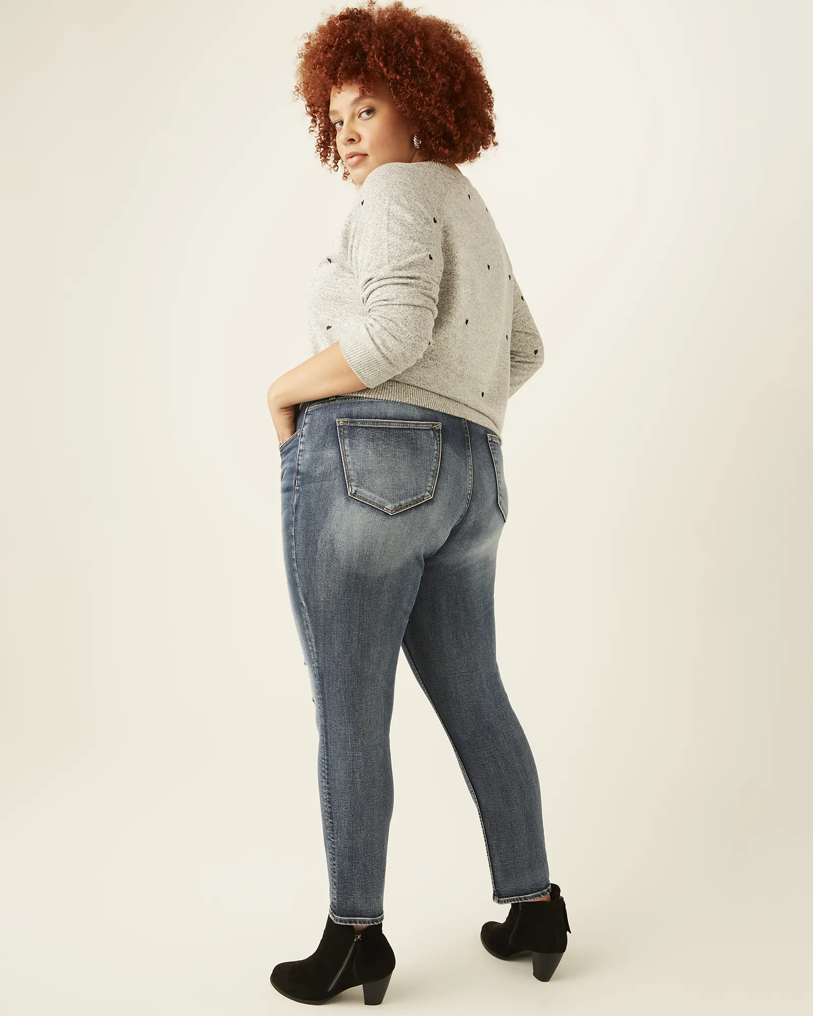 Nicola Distressed Skinny Jean | Dark Wash