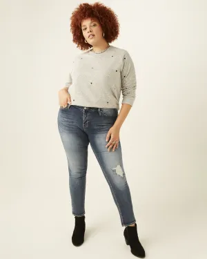 Nicola Distressed Skinny Jean | Dark Wash