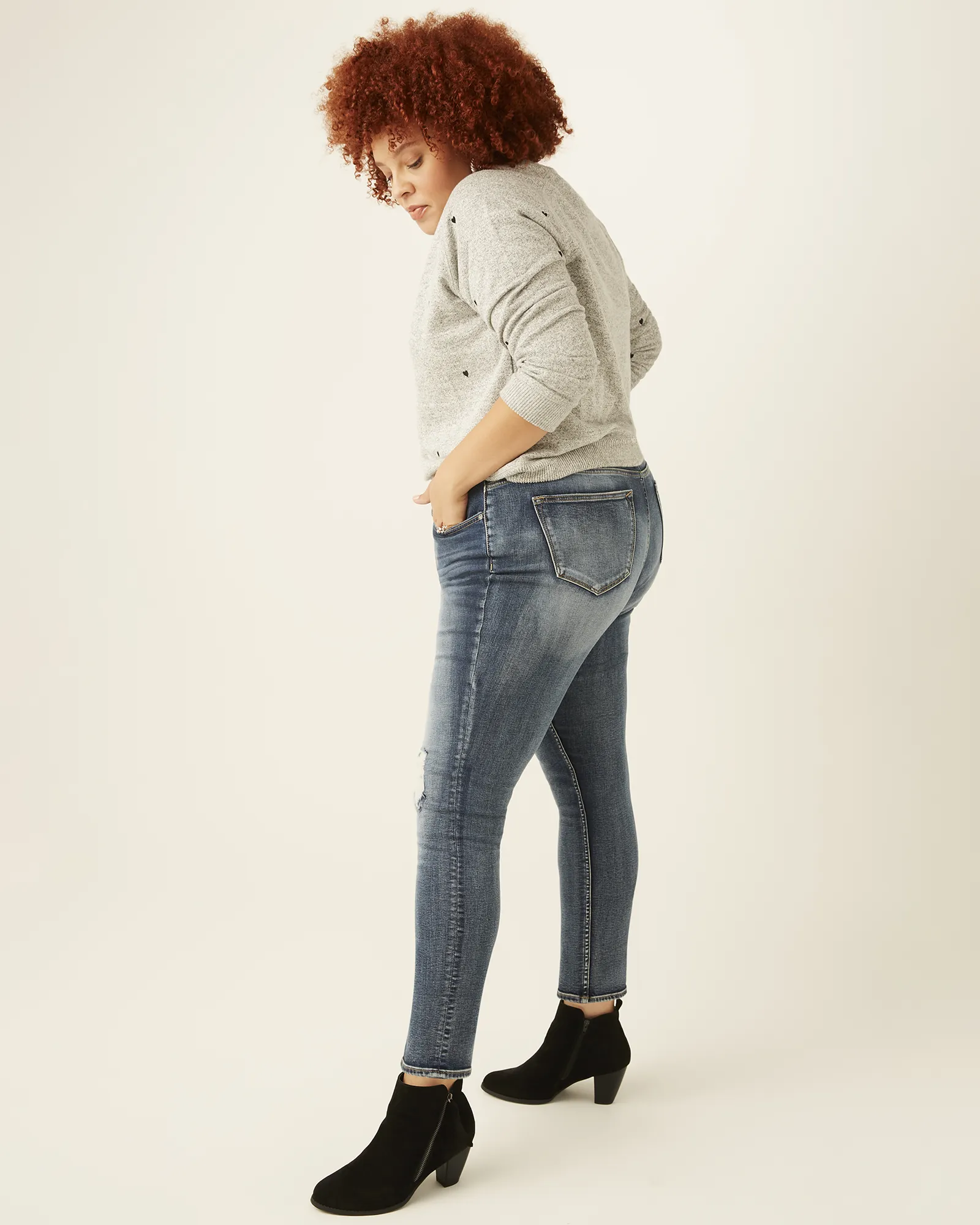 Nicola Distressed Skinny Jean | Dark Wash