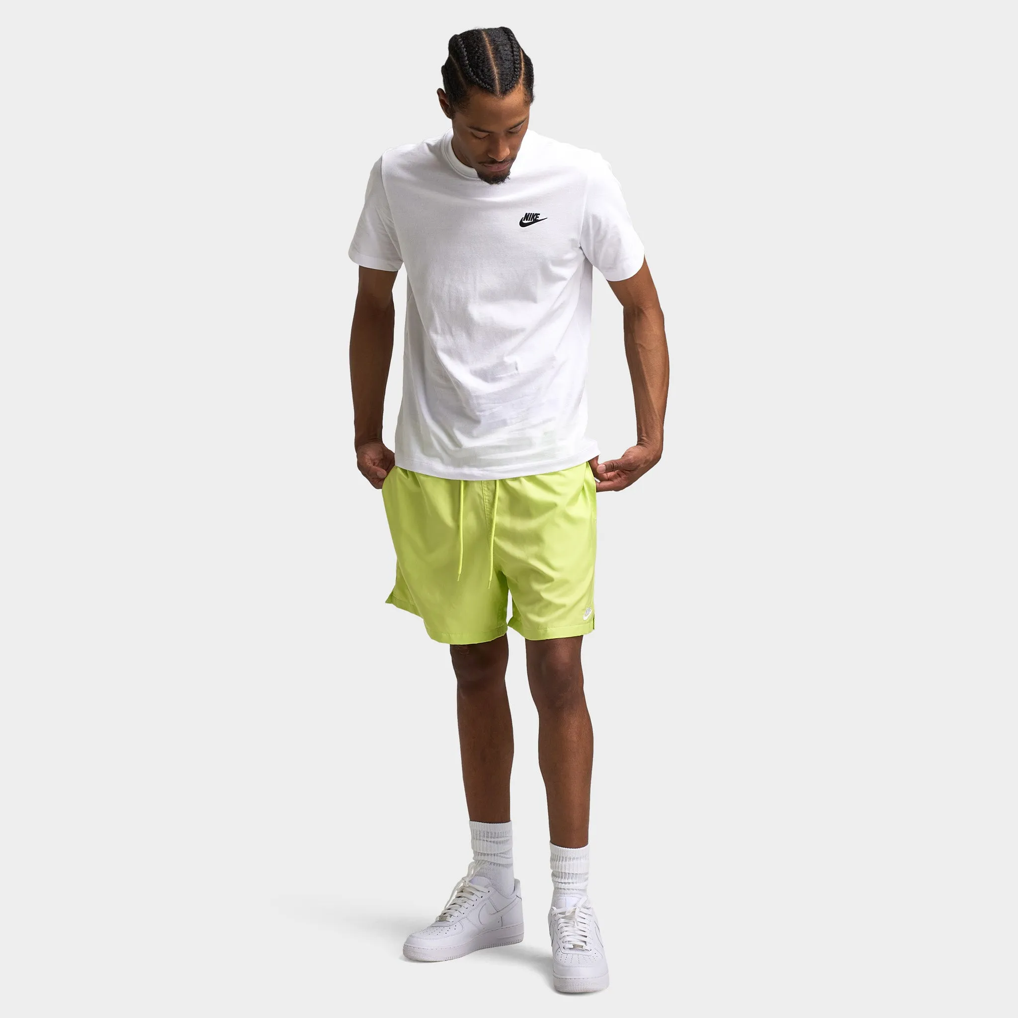 Nike Club Flow Shorts Light Lemon Twist / White