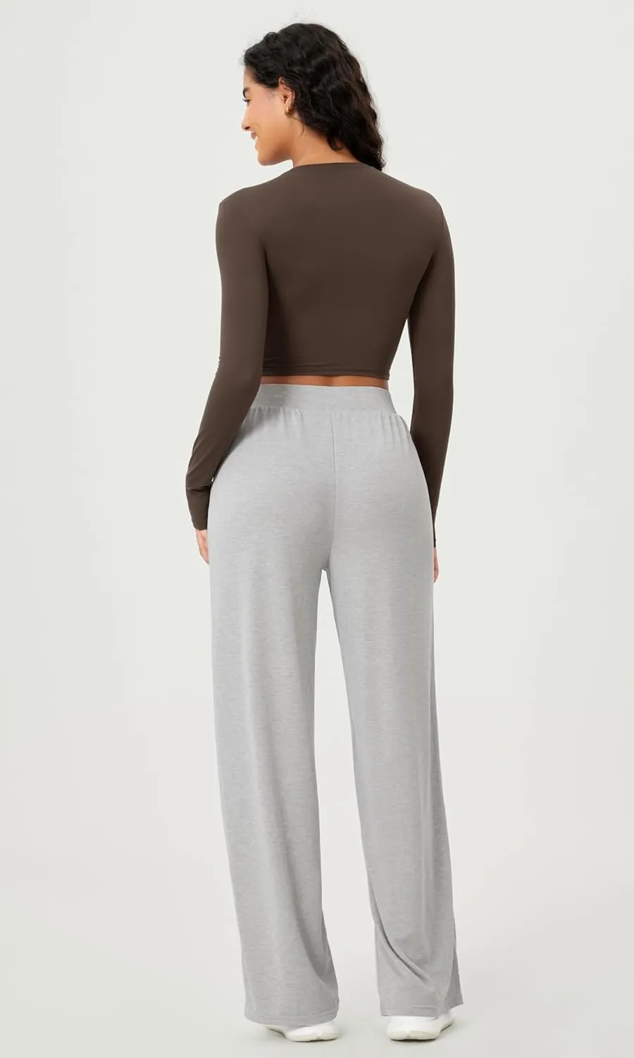 ODODOS Drapey Soft Wide Leg Pants for Women High Waist Casual Relaxed Lounge Pants with Pockets-29 Inseam