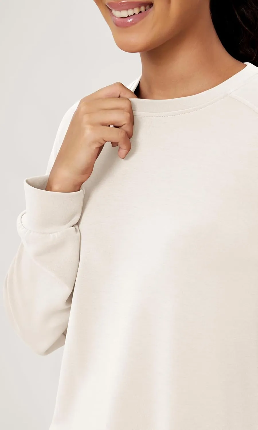 ODODOS Modal Soft Raglan Long Sleeves Sweatshirts for Women Oversized Crew Neck Pullover Tops