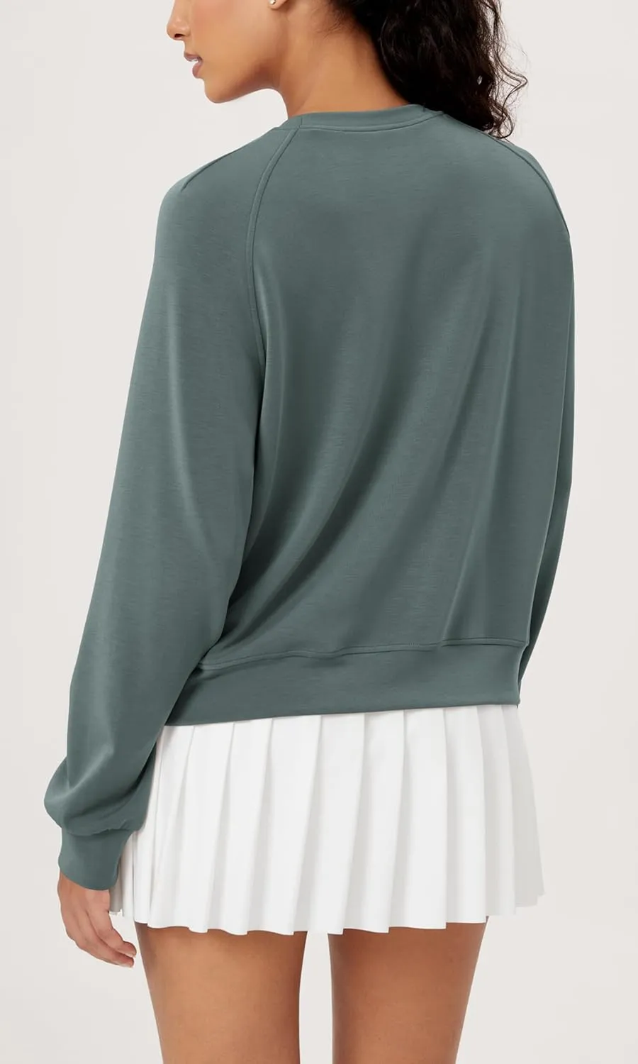 ODODOS Modal Soft Raglan Long Sleeves Sweatshirts for Women Oversized Crew Neck Pullover Tops