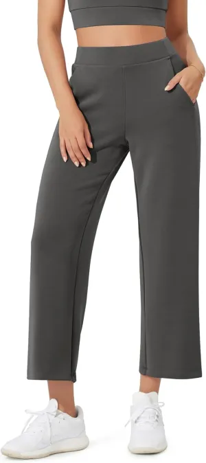 ODODOS Women's Modal Soft Relaxed Cropped Pants High Waist Casual Wide Leg Pants with Pockets - 25" Inseam