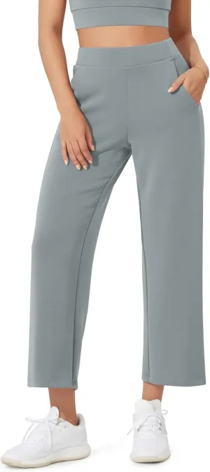 ODODOS Women's Modal Soft Relaxed Cropped Pants High Waist Casual Wide Leg Pants with Pockets - 25" Inseam