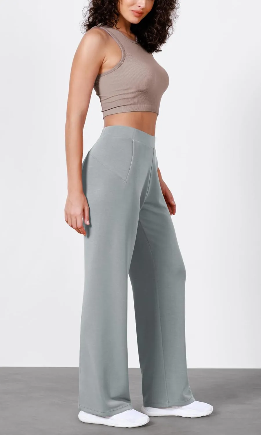 ODODOS Women's Modal Soft Wide Leg Pants Elastic High Waist Casual Lounge Relaxed Pants with Pockets - 27"/ 29" / 31" Inseam