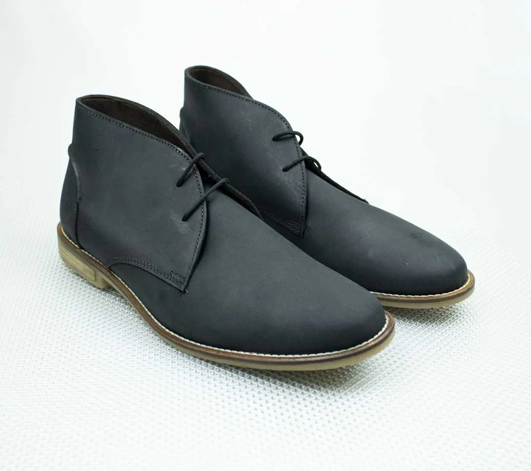 Old Khaki Black Leather Boot