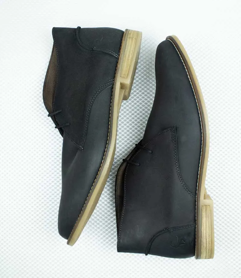 Old Khaki Black Leather Boot