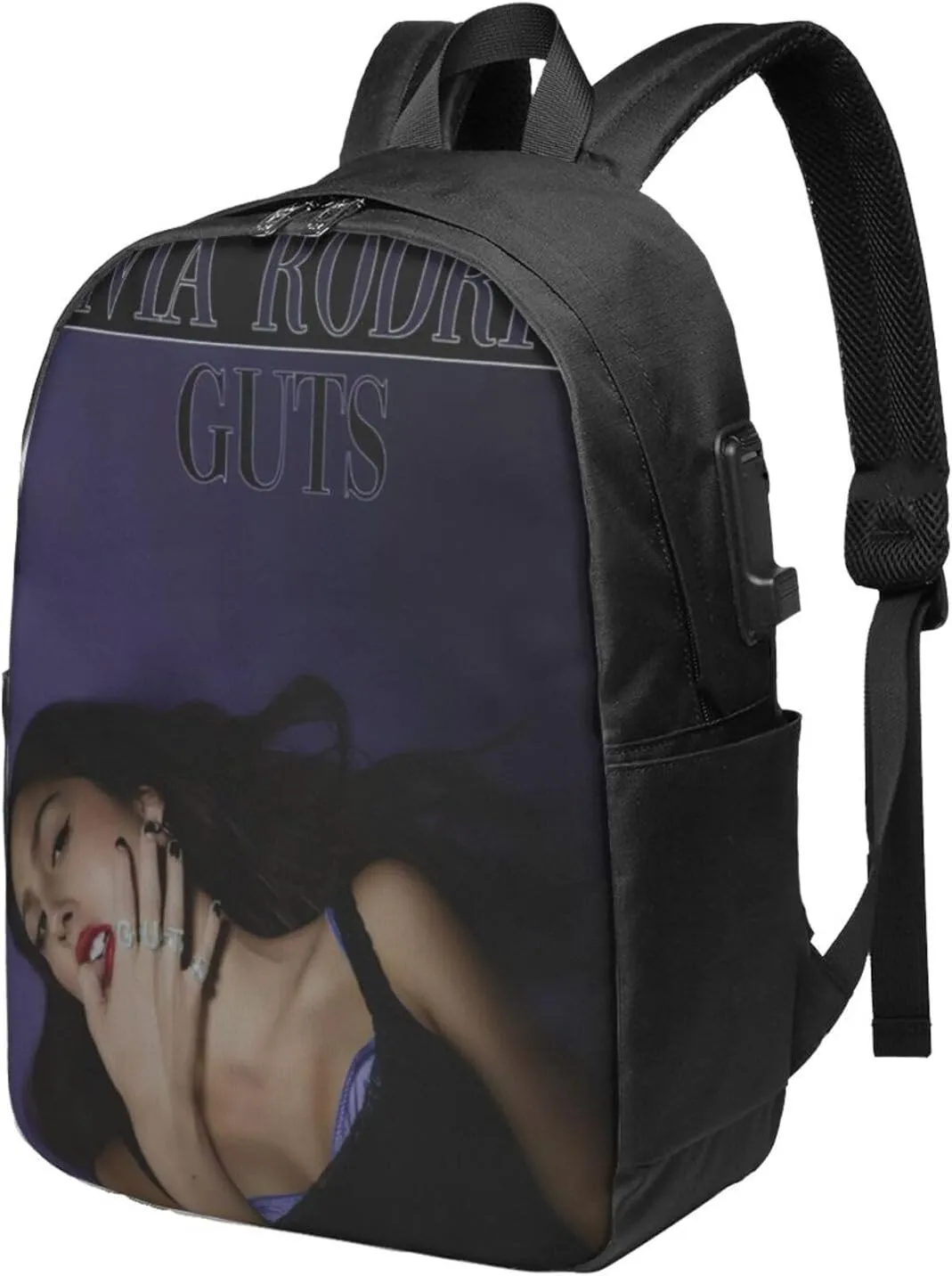 Olivia Songwriter Actress Rodrigo Laptop Backpack With Usb Charging Port Large Travel Bags Unisex Adult Gym Bags Daypack for Hiking Convenient Work Rucksack Notebook Bag for Men&Women
