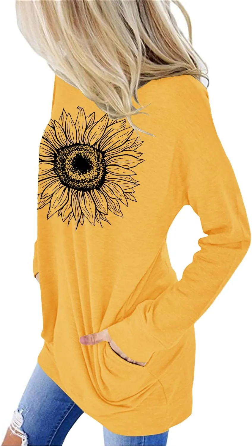 onlypuff Womens Pocket Shirts Pullover Sweatshirt Loose Fit