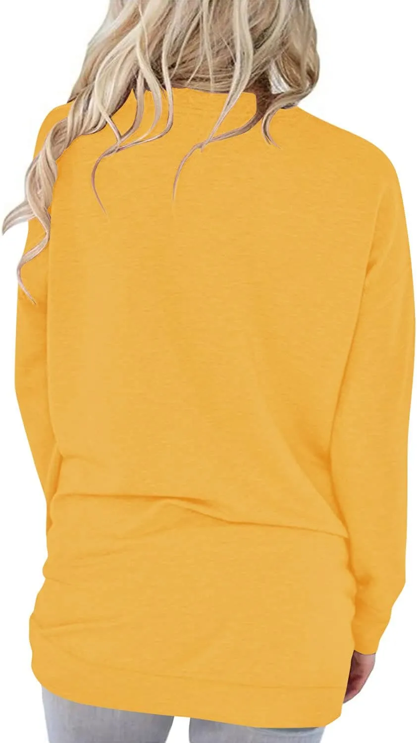onlypuff Womens Pocket Shirts Pullover Sweatshirt Loose Fit