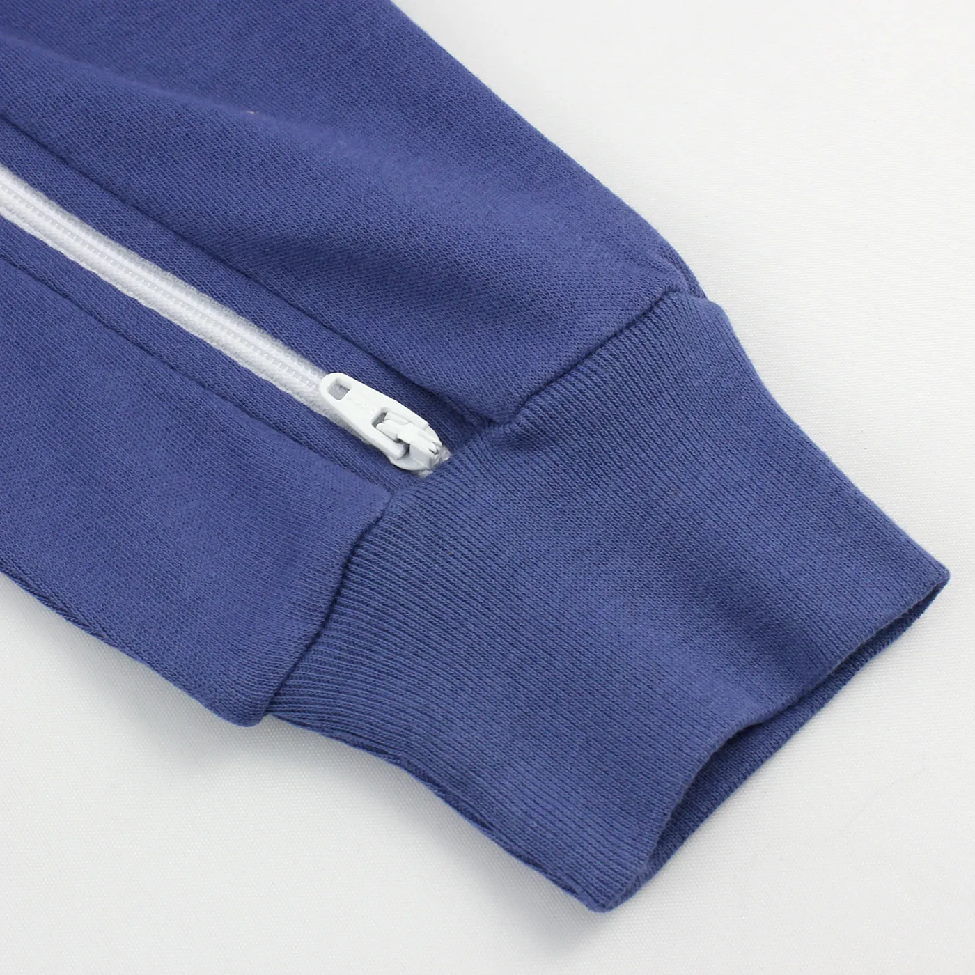 Organic Long Sleeve Double Zippered Romper - Navy