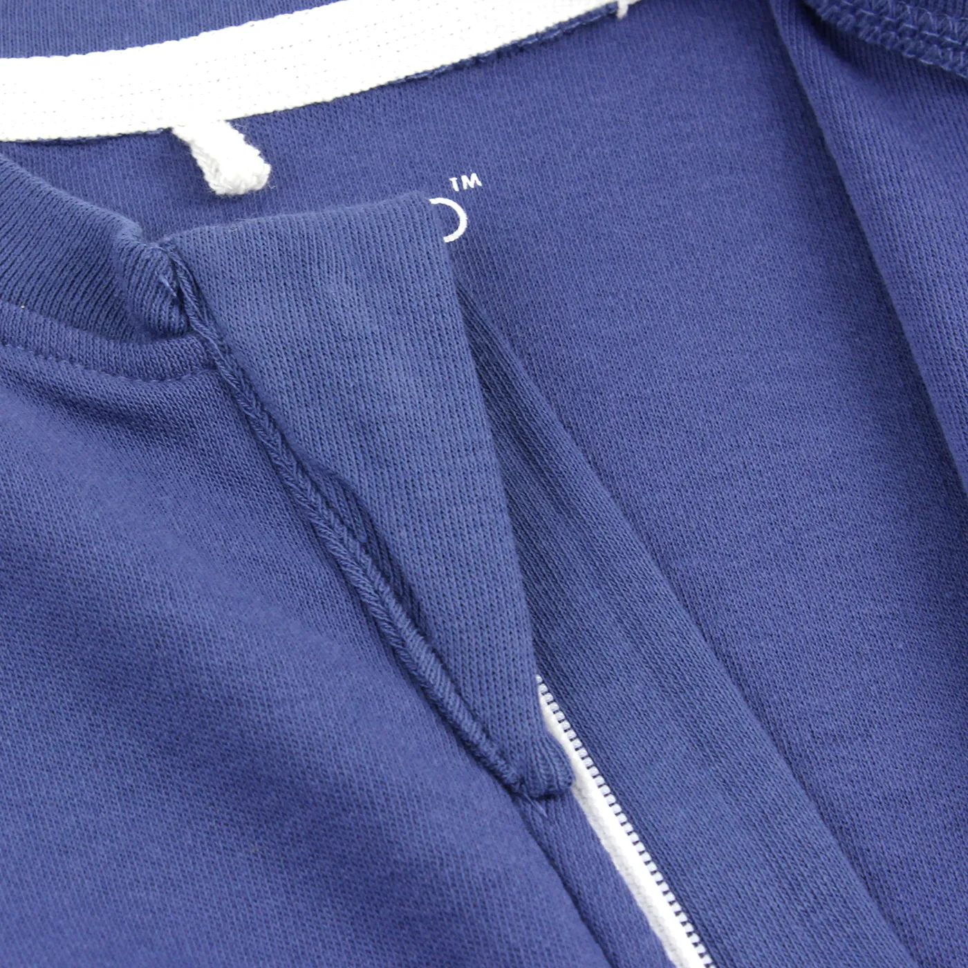 Organic Long Sleeve Double Zippered Romper - Navy