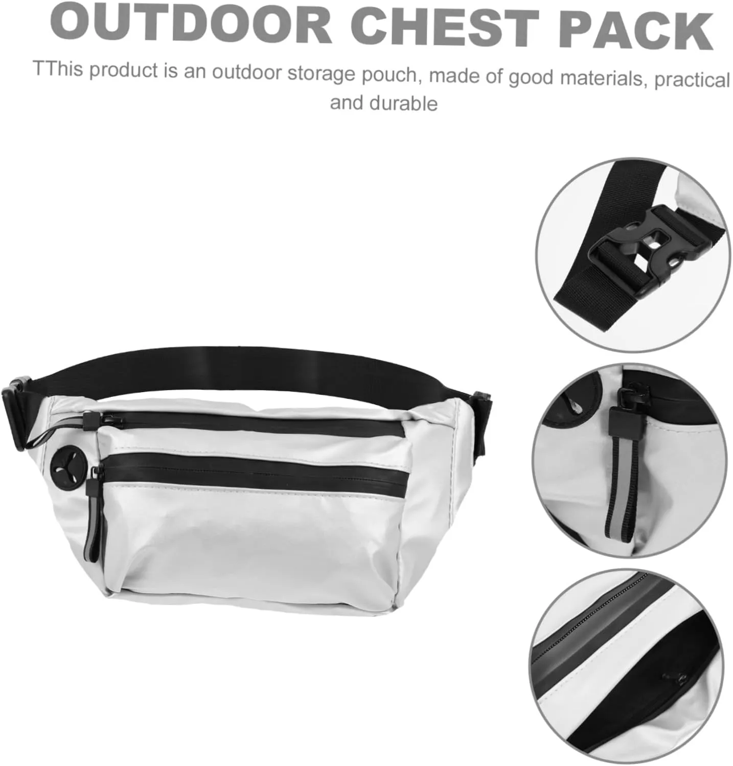 Outdoor Chest Pack Men's Fanny Pack Phone Pouch Oxford Cloth Crossbody Bag Comfortable Shoulder Belt for -day Use