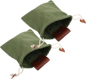 Outdoor Picking Waist Bag Leather Foraging Pouch with Drawstring Convenient Hands Design for Camping Travel Hiking and Fruit Picking Activities