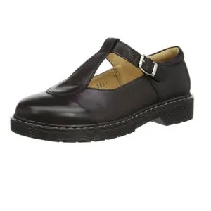 Petasil Claudia Black Buckle School Shoes