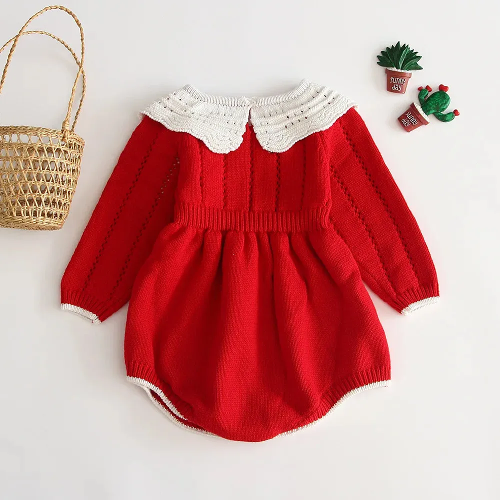Petite Knit® Classic Red Romper