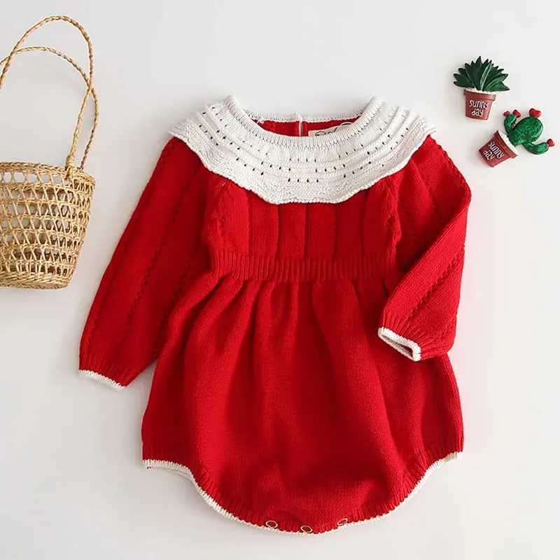 Petite Knit® Classic Red Romper