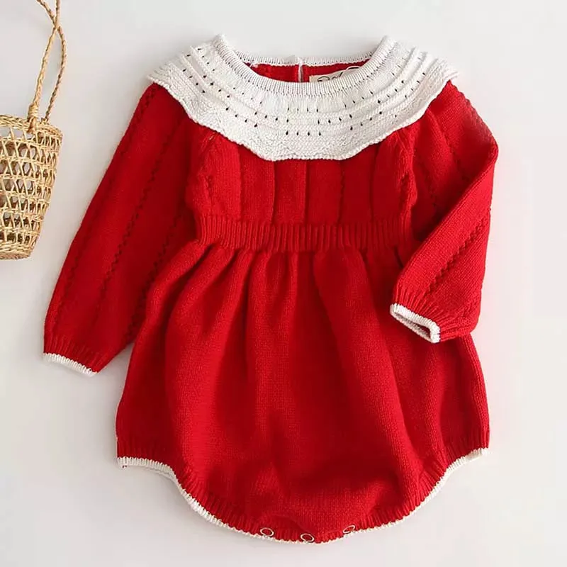 Petite Knit® Classic Red Romper