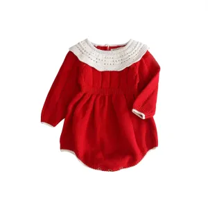 Petite Knit® Classic Red Romper