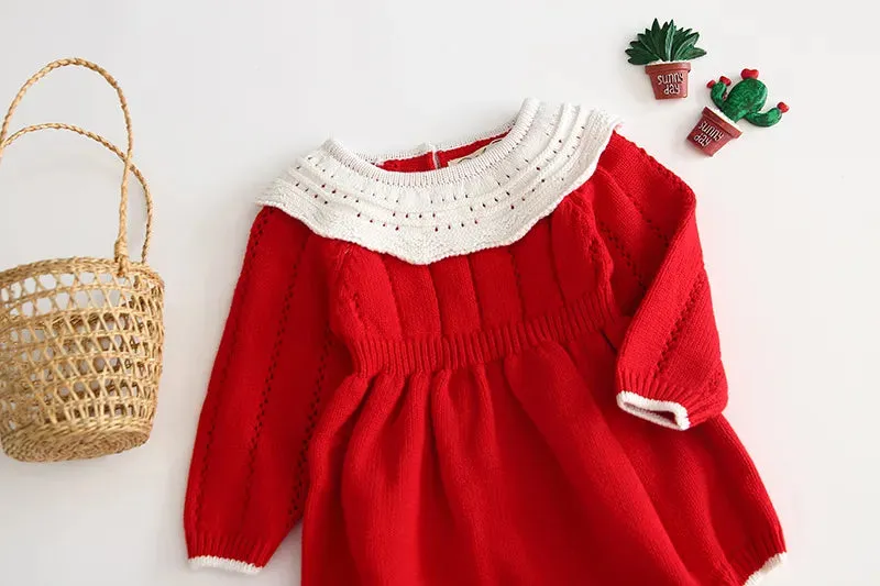 Petite Knit® Classic Red Romper